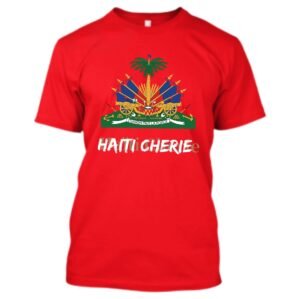 Wht acst Haiti cherie red tee